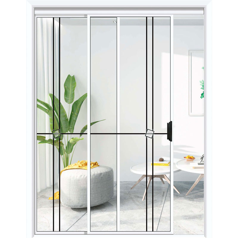 Double Tempered Glass Accordion Door